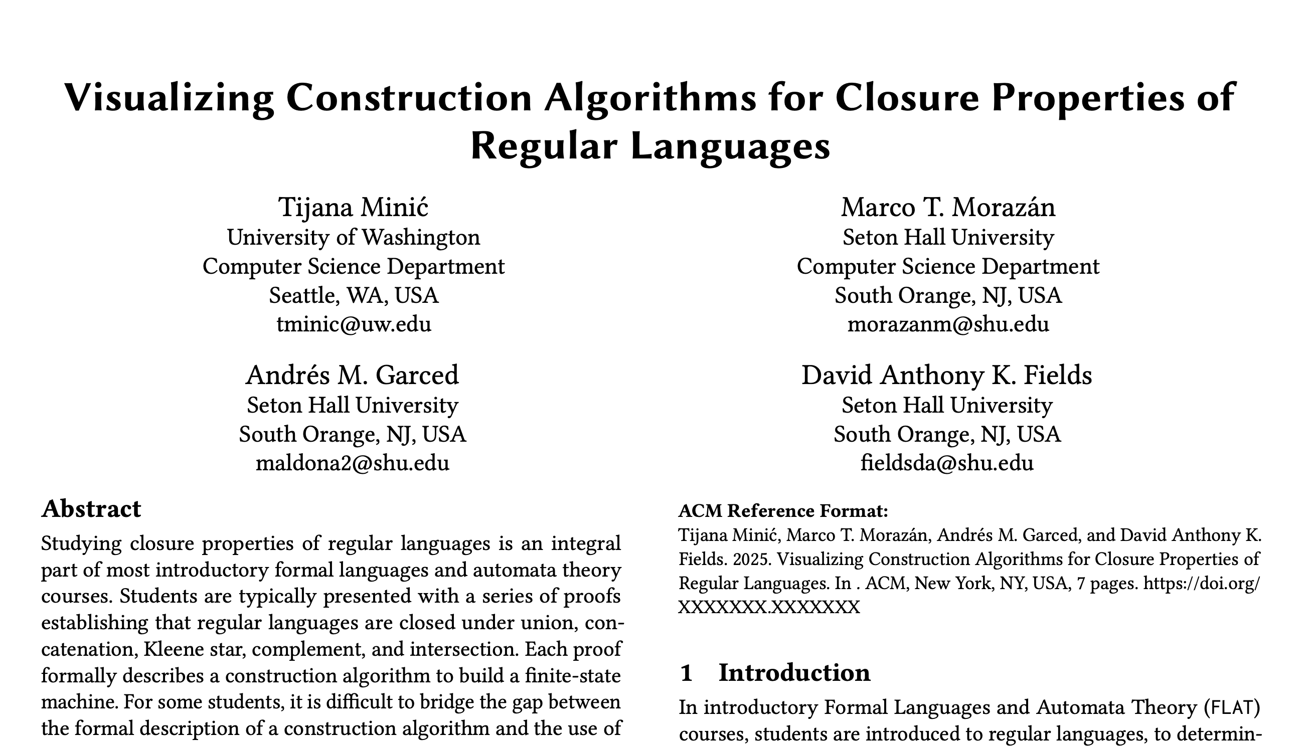 Visualizing Construction Algorithms for Closure Properties of Regular Languages