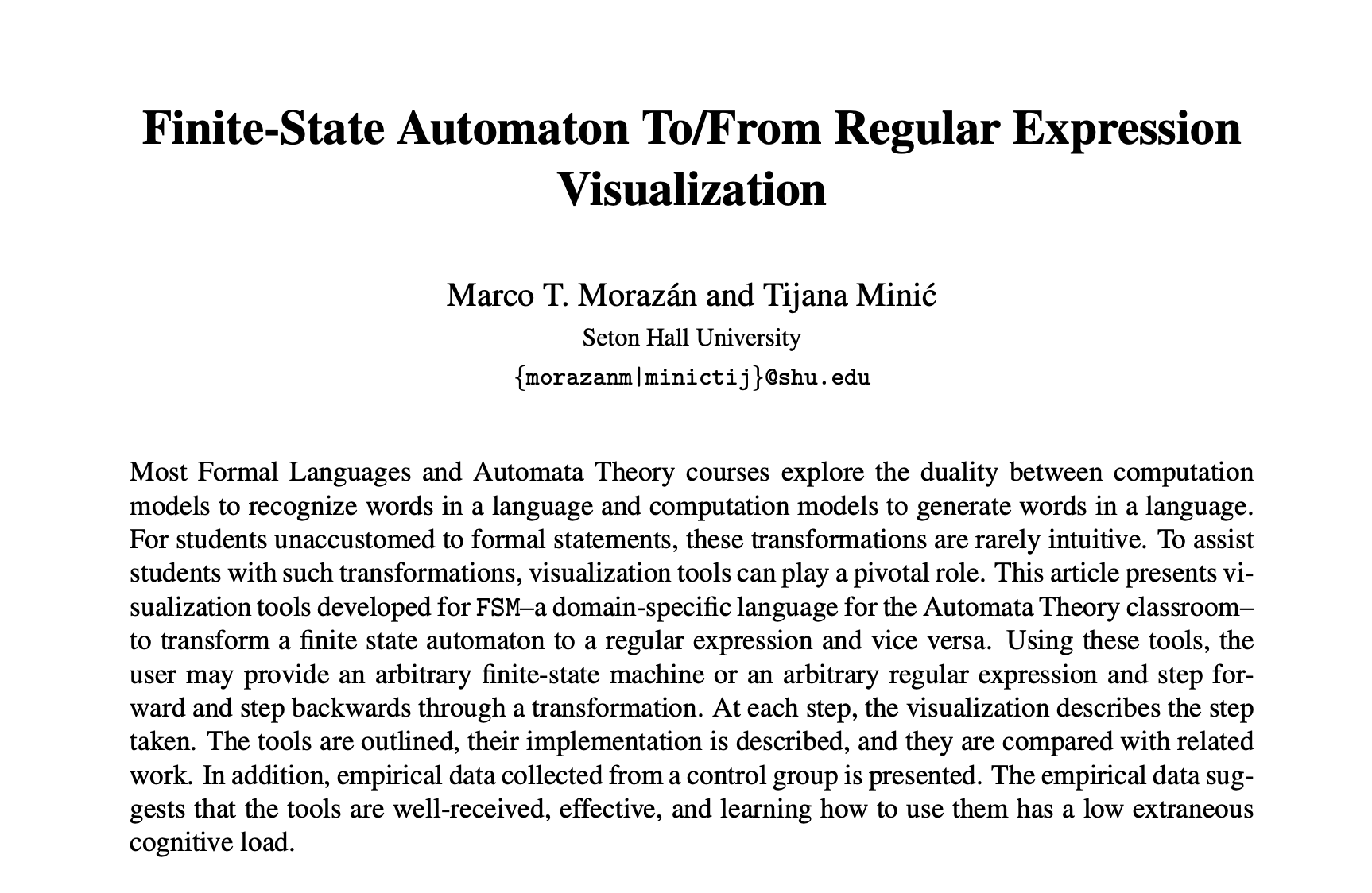 Finite-State Automaton To/From Regular Expression Visualization